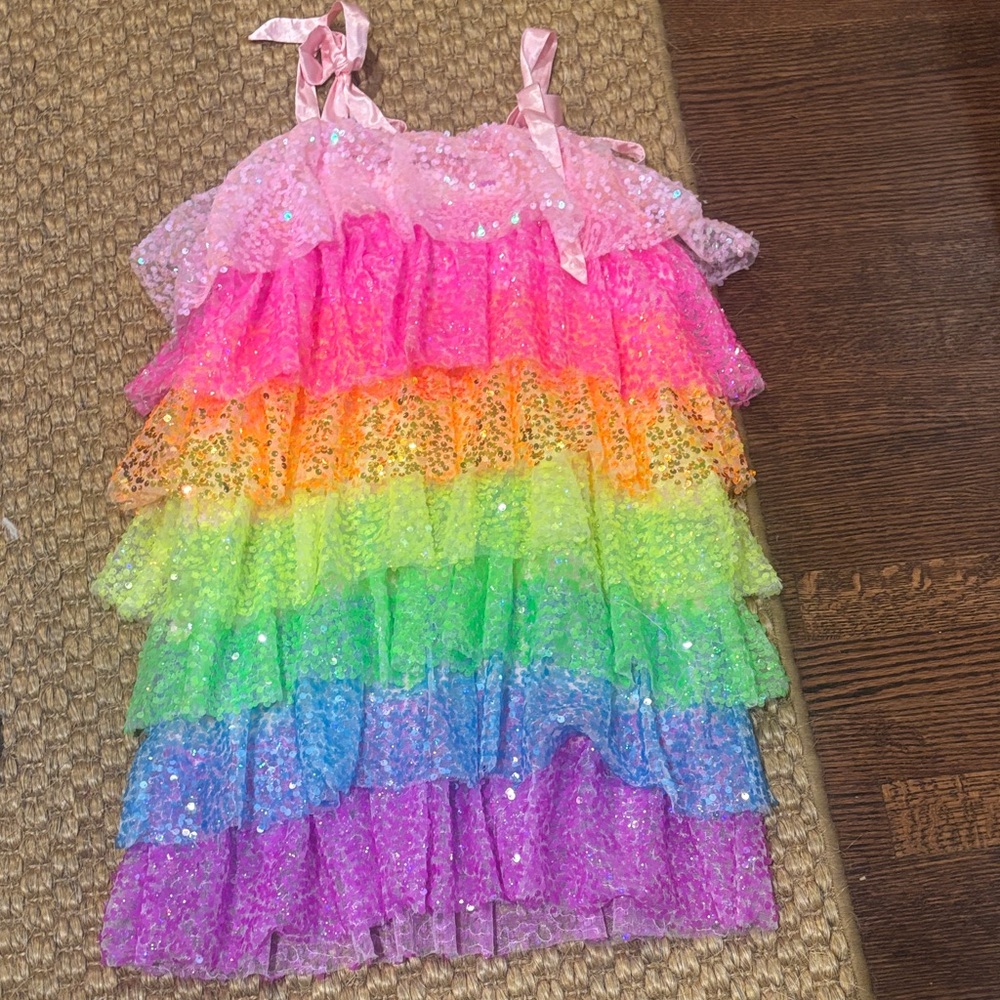 Lola Pink Sequin Dress with Bow Straps